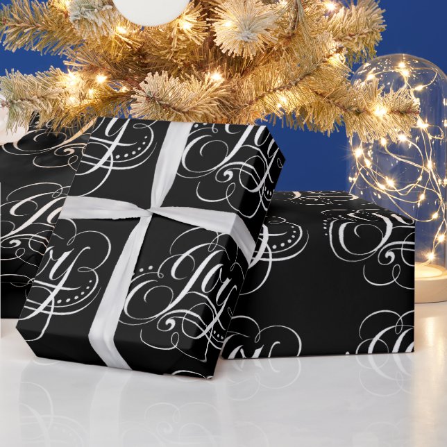 Papier Cadeau Fancy Noël JOIE Chalk Calligraphie (Vacances)