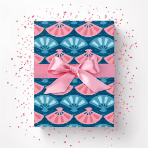 Papier Cadeau Fanfare en rose et aqua