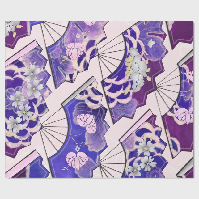 Papier Cadeau Fans traditionnels japonais (Plat)