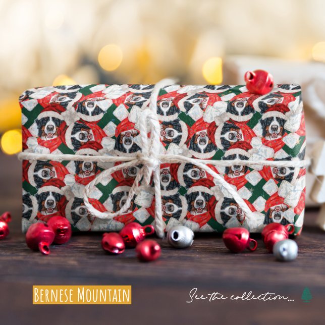 Papier Cadeau Fantaisie Bernese Mountain Dog Christmas (Créateur téléchargé)