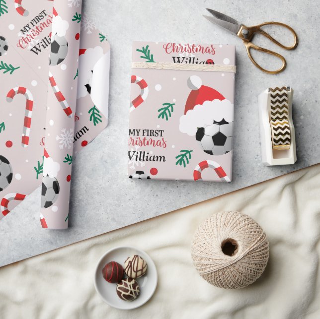 Papier Cadeau Fantaisie de football sur mesure Noël (Artisanat)