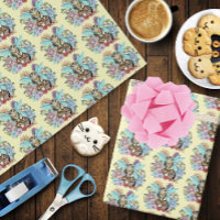 Fantaisie Pastel Chat Féerique Tigré Floral 