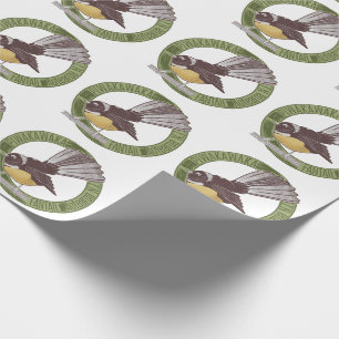 Papier Cadeau Fantal NZ Oiseau Natif Nouvelle-Zélande Aotearoa N