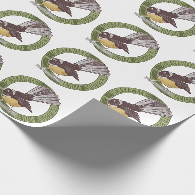 Papier Cadeau Fantal NZ Oiseau Natif Nouvelle-Zélande Aotearoa N (Coin)