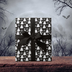 Papier Cadeau Fantômes mignons Araignées Spider Webs Hallowe