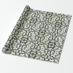 Papier Cadeau Farmhouse moderne tourbillons noir n blanc Découpa