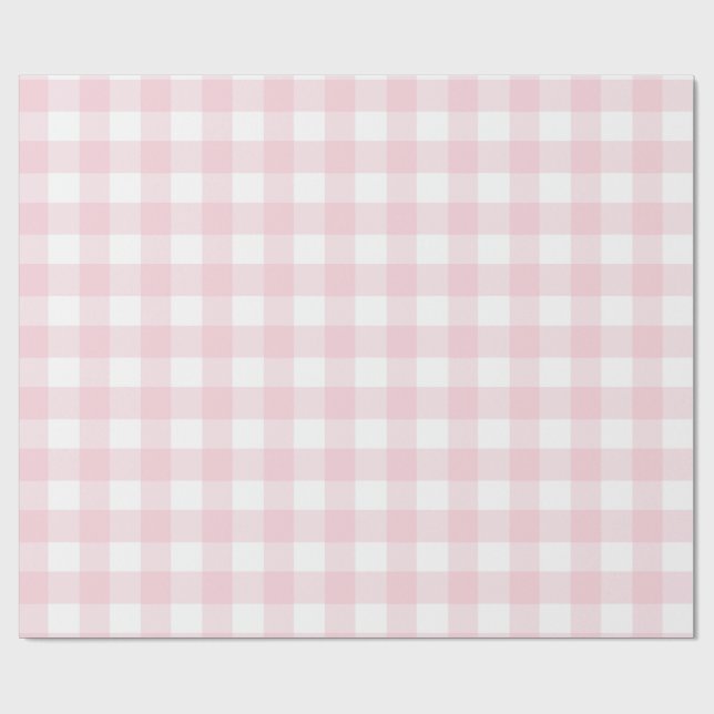 Papier Cadeau Farmhouse Pastel Pink Buffalo Check Plaid Don (Plat)