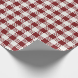 Papier Cadeau Farmhouse Russe Burgundy Buffalo Check