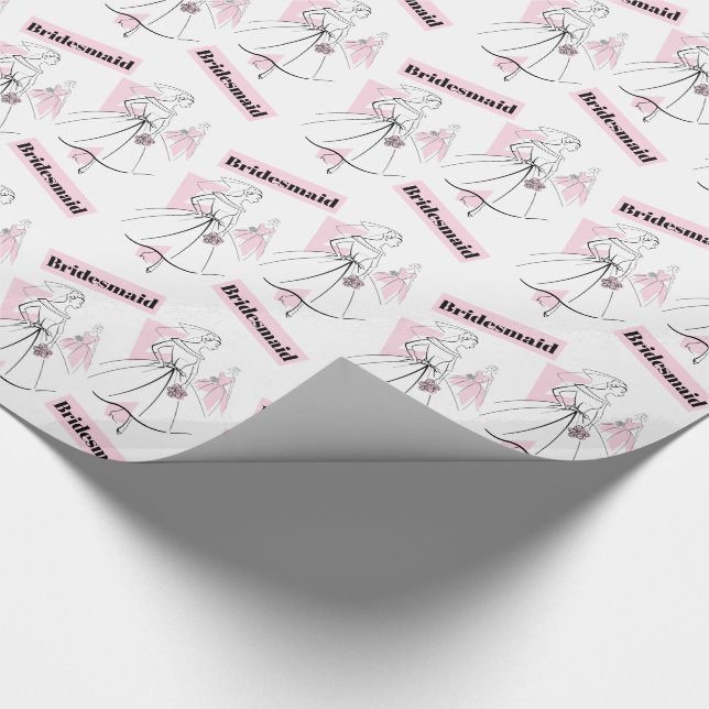 Papier Cadeau Fashion Bride Pink Group Bridesmaid papier d'embal (Coin)