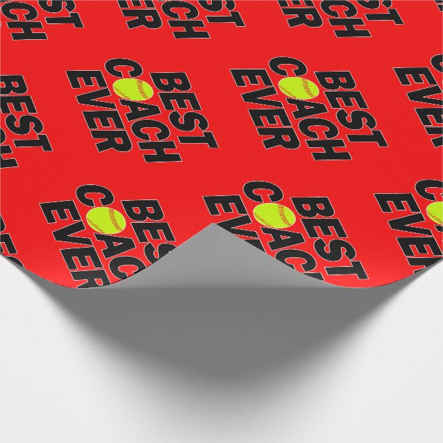 Papier Cadeau Fastpitball Softball Best Coach Ever Sports Party (Coin)