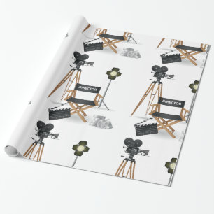 Papier Cadeau Fauteuil de réalisateur de cinéma et ensemble de c