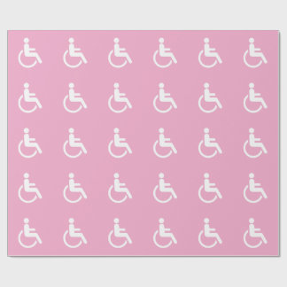 Papier Cadeau Fauteuil roulant rose – Sensibilisation à l'access