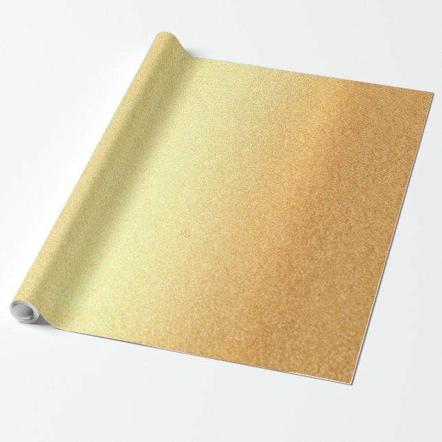 Papier Cadeau Faux Gold Parties scintillant Moderne Élégant Or b (Déroulé)