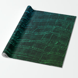 Papier Cadeau Faux Green Alligator Crocodile Cuir Imprimer