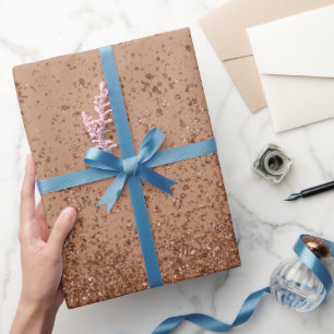 Papier Cadeau Faux Pailleté Brun Clair