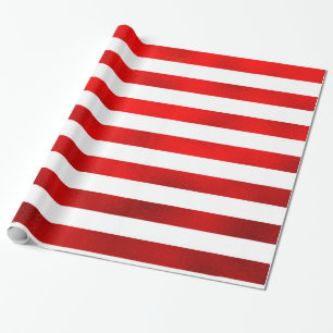 Papier Cadeau Faux Red White Horizontpes "Candy Stripe"