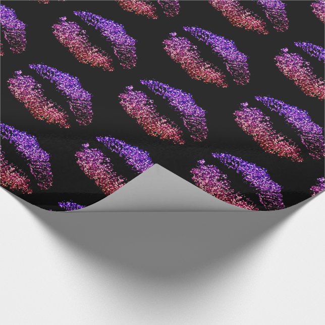 Papier Cadeau Faux rose violet Parties scintillant Look Lièvres  (Coin)