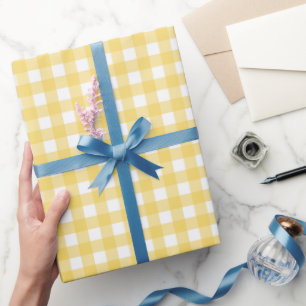 Papier Cadeau Faye et Lauren En vichy jaune
