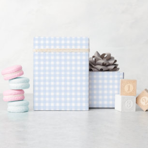 Papier Cadeau Faye et Lauren Pastel En vichy bleu