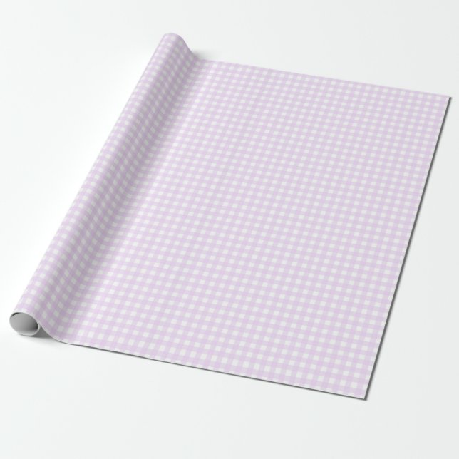 Papier Cadeau Faye et Lauren Pastel Purple En vichy (Déroulé)