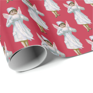 Papier Cadeau Fée de glace Little Angel Noël Vintage