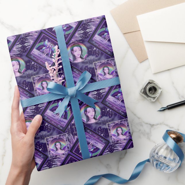 Papier Cadeau Fée de pluie violette (Cadeaux)