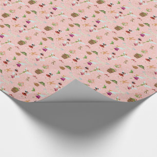 Papier Cadeau Fées de Thumbelina Angels de fleurs rose/or partie
