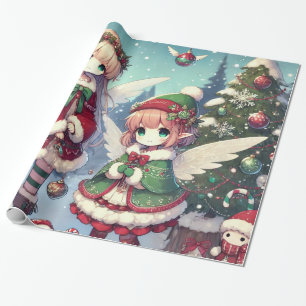 Papier Cadeau Fées d'hiver Noël