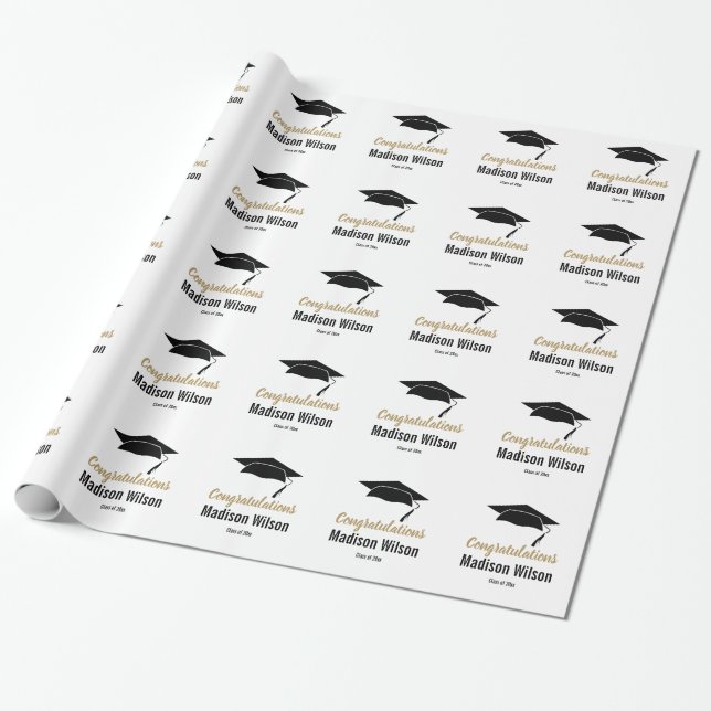 Papier Cadeau Félicitations aux Noirs et aux Blancs (Déroulé)