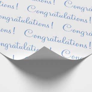 Papier Cadeau Félicitations Baby shower Mariage de script bleu