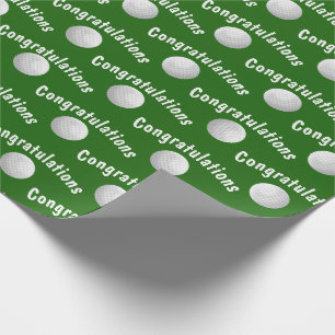 Papier Cadeau Félicitations balles de golf sur vert