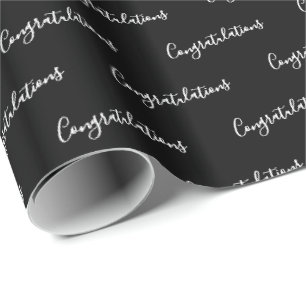 Papier Cadeau Félicitations Black Gift Wrap - HAMbyWG