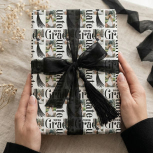 Papier Cadeau Félicitations diplômé pompon Collage photo promoti