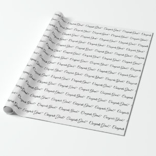 Papier Cadeau Félicitations gris blanc noir élégant motif