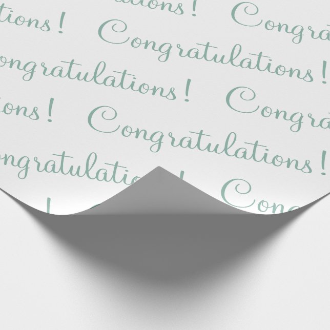 Papier Cadeau Felicitations Mariage Baby Shower Écriture Verte (Coin)