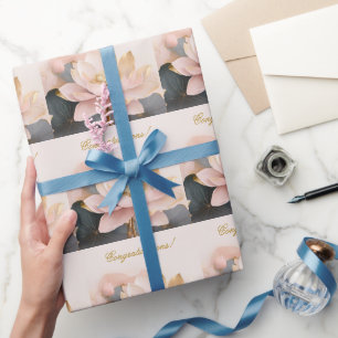 Papier Cadeau Félicitations pour la fête de mariage Fleur de lot