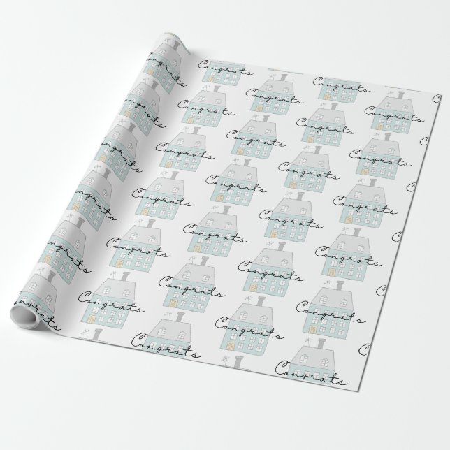 Papier Cadeau Félicitations Pour Votre Nouveau Papier D'Envelopp (Déroulé)