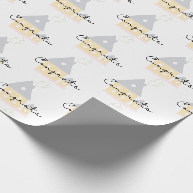 Papier Cadeau Félicitations Pour Votre Nouveau Papier D'Envelopp (Coin)