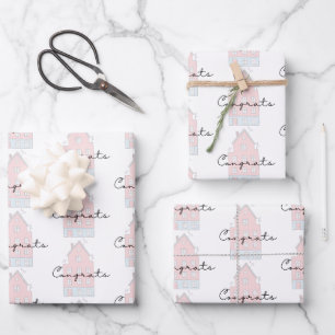 Papier Cadeau Félicitations Pour Votre Nouvelle Feuille De Papie