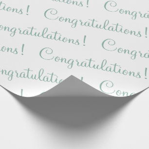 Papier Cadeau Félicitations Wedding shower de script vert