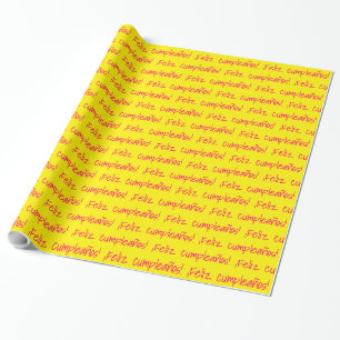 Papier Cadeau Feliz Cumpleaños espagnol Bonne fête d'anniversair