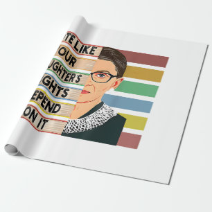 Papier Cadeau Feministe Ruth Bader Ginsburg RBG Citation Girl Wi