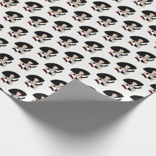 Papier Cadeau Femme Art Déco vintage portant des gants Casquette