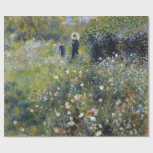 Papier Cadeau Femme avec le parasol dans un jardin par Renoir