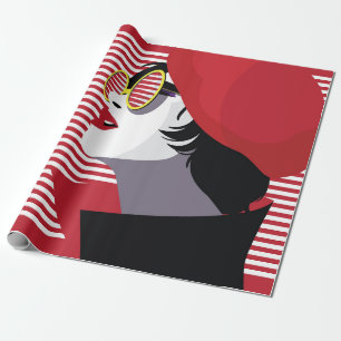 Papier Cadeau Femme de mode dans style pop art.