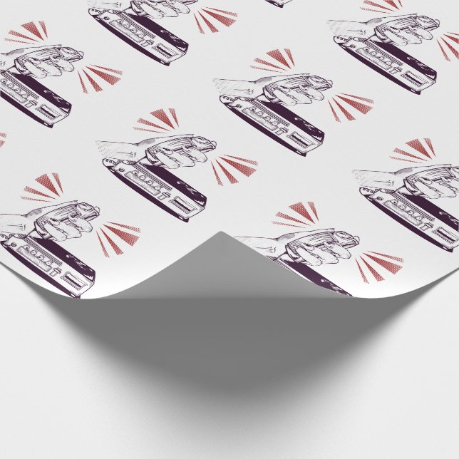Papier Cadeau Femme de radio de jambon (Coin)