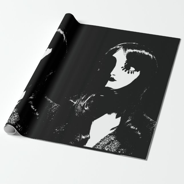Papier Cadeau Femme de style ville de péché - Sur Arrière - plan (Déroulé)