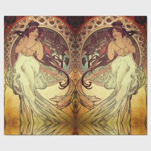 Papier Cadeau Femme élégante Art nouveau Alphonse Mucha 