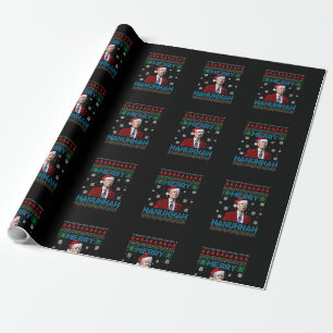 Papier Cadeau Femmes Drôle Père Noël Joe Biden Merry Hanoukka Ug