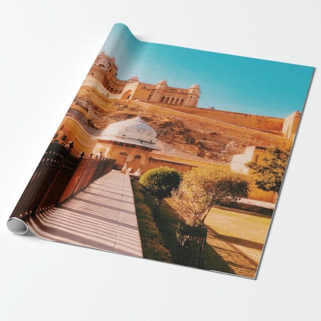 PAPIER CADEAU FENÊTRE DE MUR ROUGE (Déroulé)